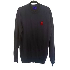 Ballantrae Edinburgh Sweater Mens 2XL Navy Blue Embroidered Scotland Lion Crest